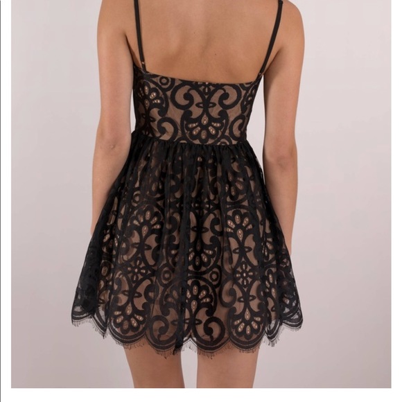 BELLA BLACK LACE SKATER DRESS - Picture 5 of 6